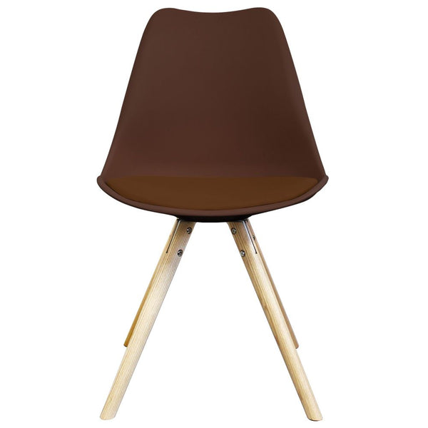 Distinct Designs Classic Mid-Century Design Dining Office Chair in durable Coffee Brown PP Plastic-Natural Beach-Distinct Designs (London) Ltd