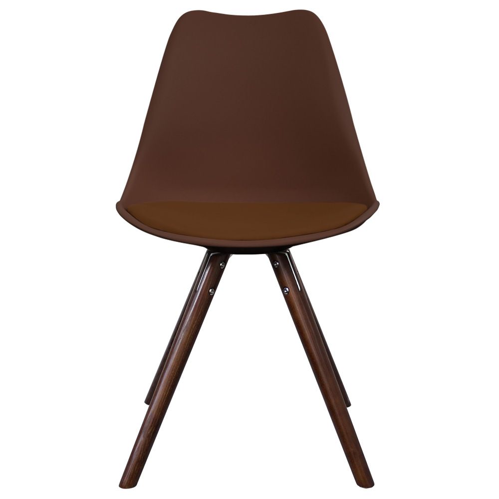 Distinct Designs Classic Mid-Century Design Dining Office Chair in durable Coffee Brown PP Plastic-Walnut-Distinct Designs (London) Ltd