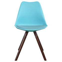 Distinct Designs Classic Mid-Century Design Dining Office Chair in durable Pearl Blue PP Plastic-Walnut-Distinct Designs (London) Ltd
