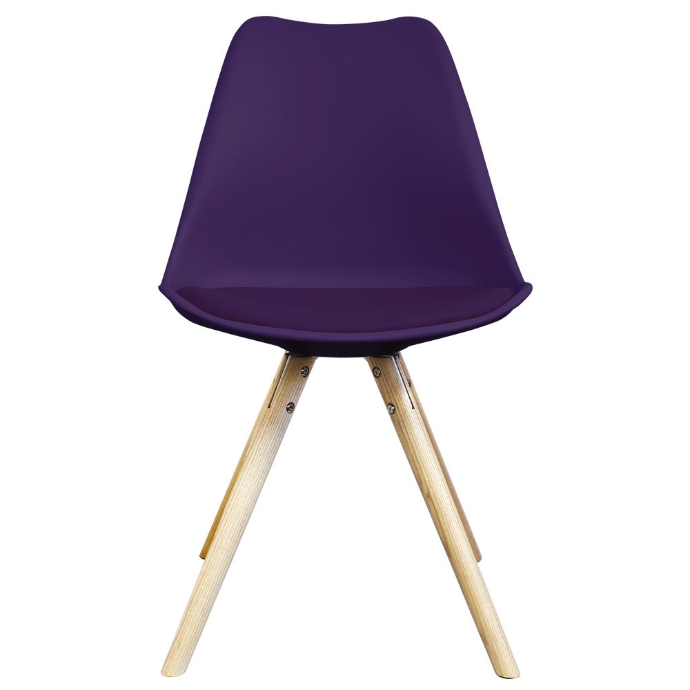 Distinct Designs Classic Mid-Century Design Dining Office Chair in durable Purple PP Plastic-Natural Beach-Distinct Designs (London) Ltd