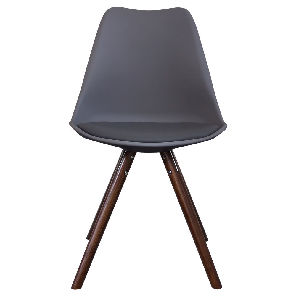 Distinct Designs Classic Mid-Century Design Dining Office Chair in durable Slate Grey PP Plastic-Walnut-Distinct Designs (London) Ltd
