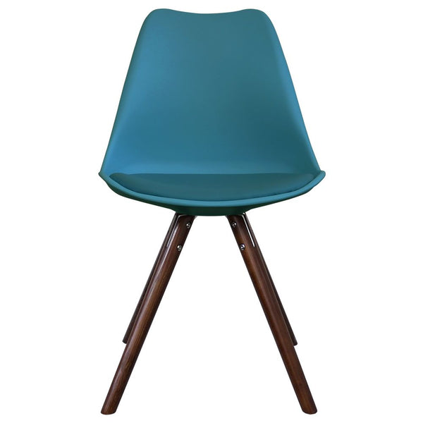 Distinct Designs Classic Mid-Century Design Dining Office Chair in durable Teal PP Plastic-Walnut-Distinct Designs (London) Ltd