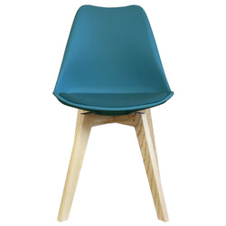 Distinct Designs Classic Mid-Century Design Dining Office Chair in durable Teal PP Plastic SQ Legs-Natural Beach-Distinct Designs (London) Ltd
