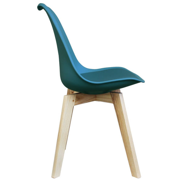 Distinct Designs Classic Mid-Century Design Dining Office Chair in durable Teal PP Plastic SQ Legs-Distinct Designs (London) Ltd