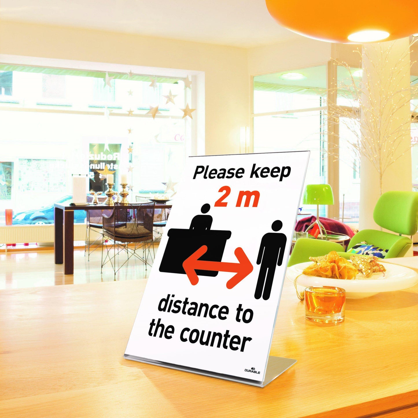 Clear Acrylic Display Sign Holder L-Shaped Stackable Tabletop Stand easy-access A4 PPE social distancing info Counter Posters PK 2-2 x A4-Distinct Designs (London) Ltd