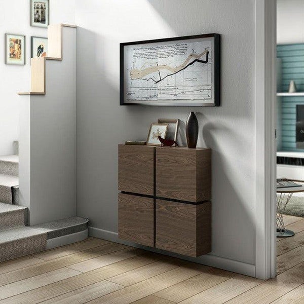 Contemporary Oak Wood Floating Radiator Heater Cabinet Cover 4 CUBES design with Integrated Shelf-Distinct Designs (London) Ltd