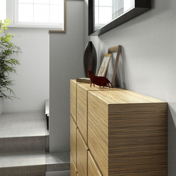 Contemporary Oak Wood Floating Radiator Heater Cabinet Cover 4 CUBES design with Integrated Shelf-75cm-40cm-Distinct Designs (London) Ltd