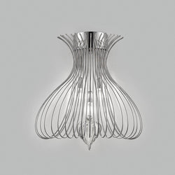 Contemporary Vortex Design Open End Wire Crafted Metal Side Wall Light 40cmL x 30cmH with 3 Lamps-Chrome-Distinct Designs (London) Ltd