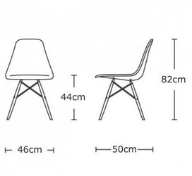 Distinct Classic Mid-Century Design Dining Office Indigo Blue Chair with choice of braced Wooden Leg-Distinct Designs (London) Ltd