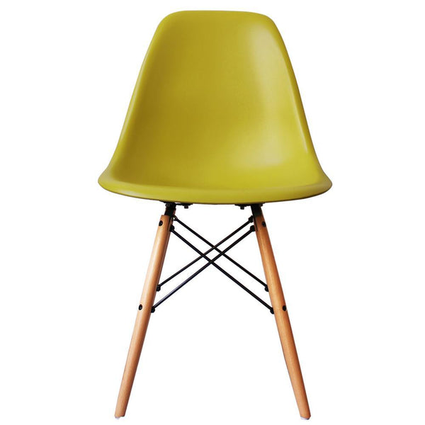 Distinct Classic Mid-Century Dining Office Mustard Yellow Chair with choice of braced Wooden Legs-Natural Beach-Distinct Designs (London) Ltd