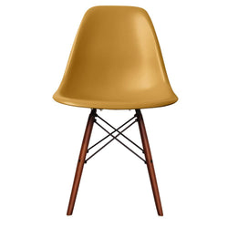 Distinct Classic Mid-Century Design Dining Office Gold Yellow Chair with choice of braced Wooden Leg-Walnut-Distinct Designs (London) Ltd