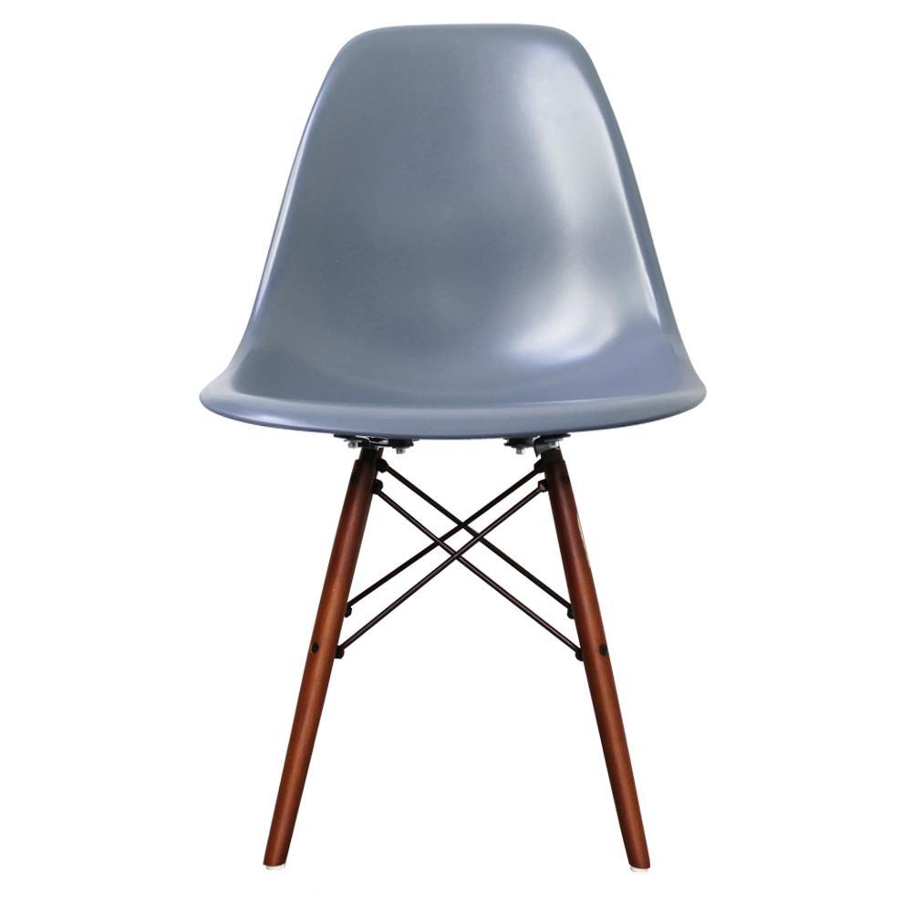 Distinct Classic Mid-Century Dining Office Seaspray Blue Chair with choice of braced Wooden Legs-Walnut-Distinct Designs (London) Ltd