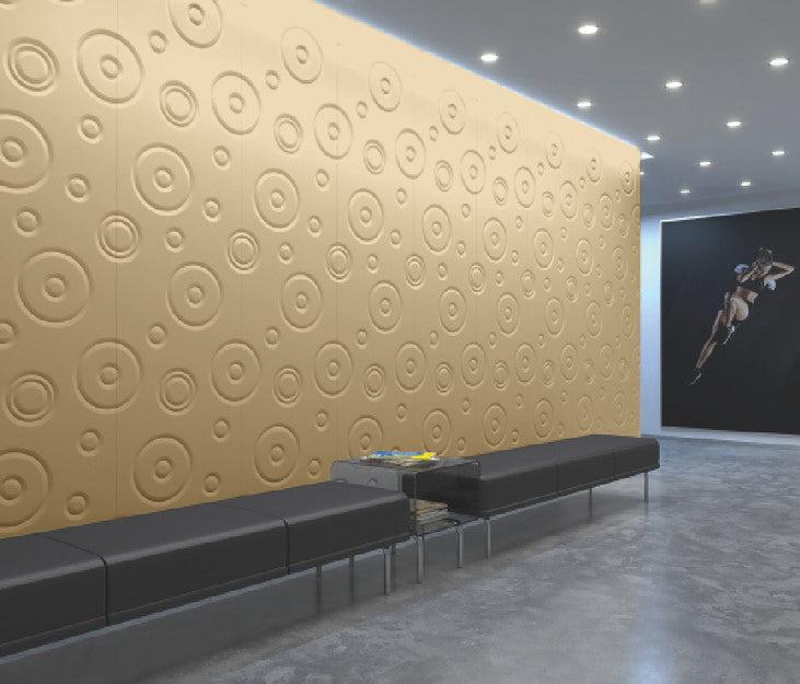 Decorative 3D Textured Feature Wall Panels in Gold Finish with Modern Oversized DROP Design-Gold-3 Pks 4 x 60x60cm-Distinct Designs (London) Ltd