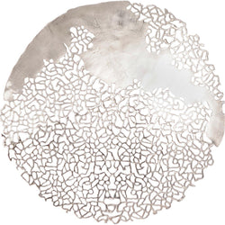 Blakemore Decorative Aluminium Silver Round Wall Sculpture Art with Nautical Coral Design 90cm dia-90cm Diameter-Distinct Designs (London) Ltd