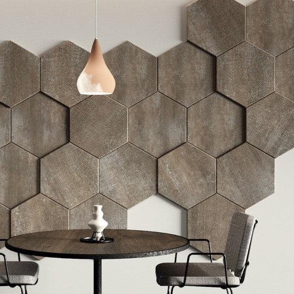 Decorative HEXAGONAL wall panels with varied thickness for textured 3D surface design, pack of 3-Distinct Designs (London) Ltd