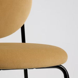 Dining Office Side Chair Round Fabric Mustard Yellow Fabric Velvet Seat / backrest black metal frame-Distinct Designs (London) Ltd
