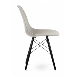 Distinct Classic Mid-Century Design Dining Office Beige Chair with choice of braced Wooden Legs-Distinct Designs (London) Ltd