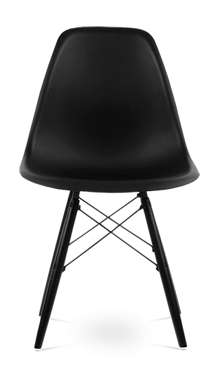 Distinct Classic Mid-Century Design Dining Office Black Chair with choice of braced Wooden Legs-Black Wood-Distinct Designs (London) Ltd