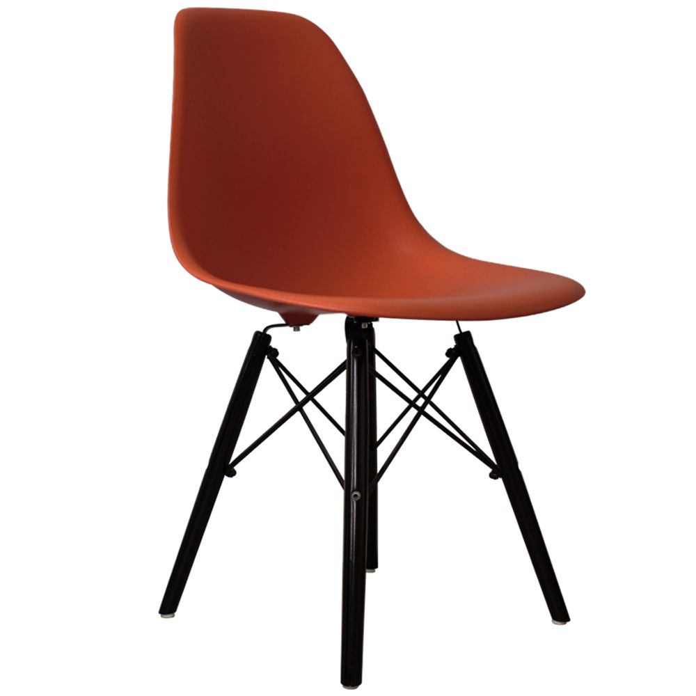 Distinct Classic Mid-Century Design Dining Office Brick Red Chair with choice of braced Wooden Legs-Distinct Designs (London) Ltd