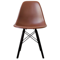 Distinct Classic Mid-Century Design Dining Office Brown Chair with choice of braced Wooden Legs-Black Wood-Distinct Designs (London) Ltd
