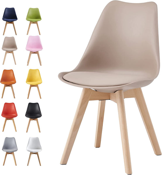 Distinct Designs Classic Mid-Century Design Dining Office Chair in durable Beige PP Plastic-Distinct Designs (London) Ltd