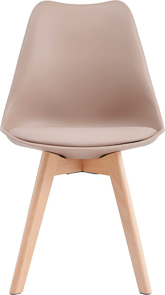 Distinct Designs Classic Mid-Century Design Dining Office Chair in durable Beige PP Plastic-Natural Beach-Distinct Designs (London) Ltd