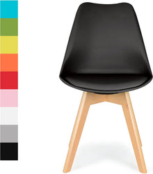 Distinct Designs Classic Mid-Century Design Dining Office Chair in durable Black PP Plastic-Natural Beach-Distinct Designs (London) Ltd