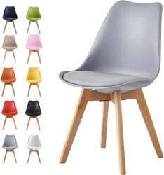 Distinct Designs Classic Mid-Century Design Dining Office Chair in durable Gray PP Plastic-Natural Beach-Distinct Designs (London) Ltd