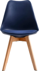Distinct Designs Classic Mid-Century Design Dining Office Chair in durable Navy Blue PP Plastic-Natural Beach-Distinct Designs (London) Ltd