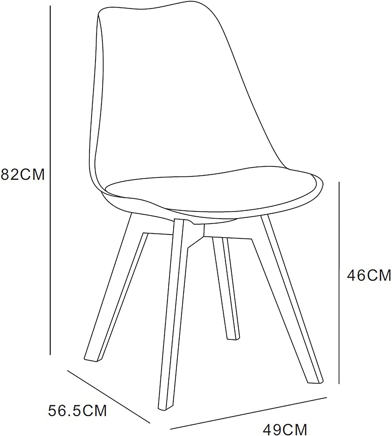 Distinct Designs Classic Mid-Century Design Dining Office Chair in durable Pink PP Plastic-Distinct Designs (London) Ltd