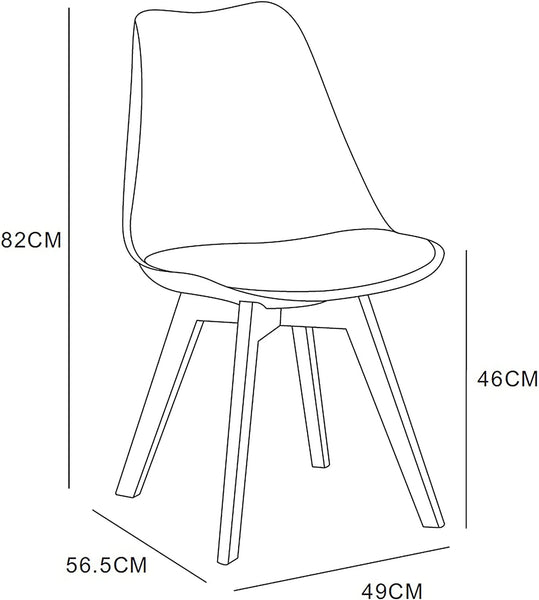 Distinct Designs Classic Mid-Century Design Dining Office Chair in durable Slate Grey PP Plastic-Distinct Designs (London) Ltd