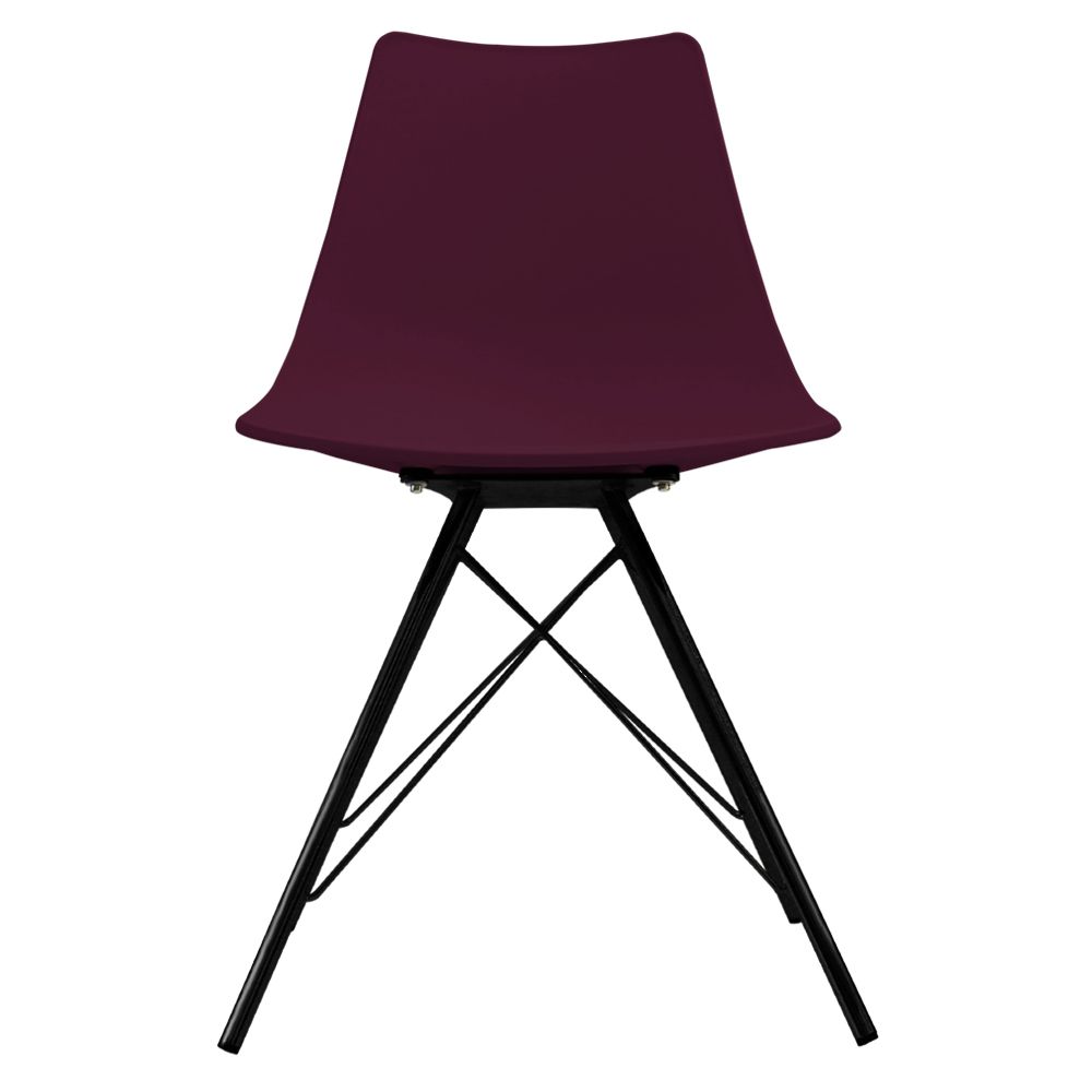 Distinct Designs Classic Mid-Century Design Dining Office Chair in durable Purple PP Plastic-Black-Distinct Designs (London) Ltd