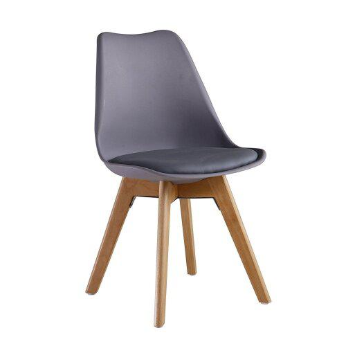Distinct Designs Classic Mid-Century Design Dining Office Chair in durable Slate Grey PP Plastic-Natural Beach-Distinct Designs (London) Ltd