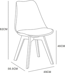 Distinct Designs Classic Mid-Century Design Dining Office Chair in durable Gray PP Plastic-Walnut-Distinct Designs (London) Ltd