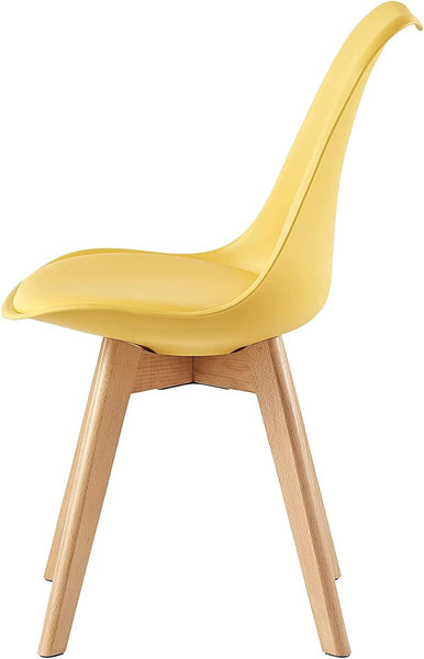Distinct Designs Classic Mid-Century Design Dining Office Chair in durable Yellow PP Plastic-Distinct Designs (London) Ltd