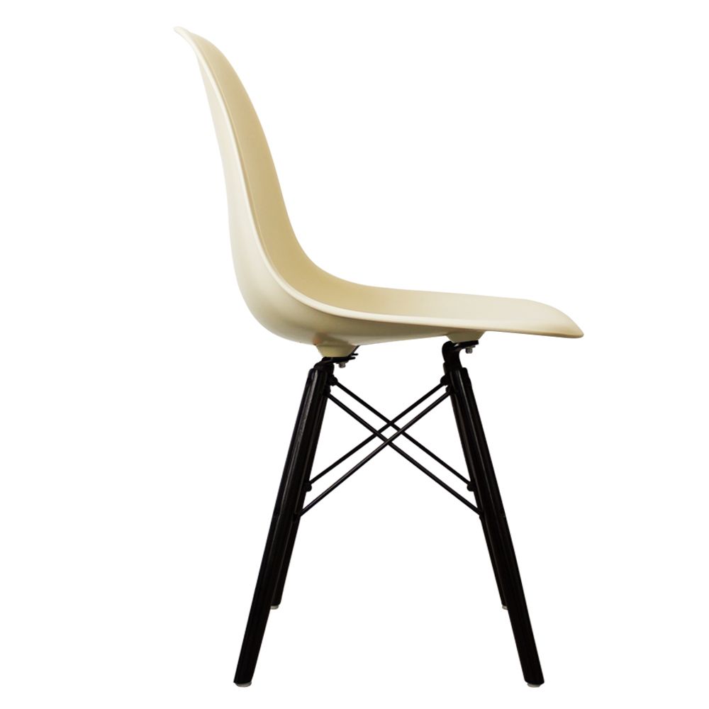 Distinct Classic Mid-Century Design Dining Office Cream White Chair with choice of braced Wooden Leg-Distinct Designs (London) Ltd