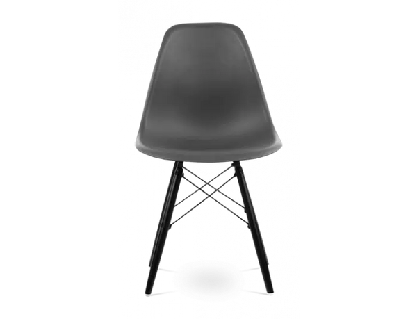 Distinct Classic Mid-Century Design Dining Office Dark Grey Chair with choice of braced Wooden Legs-Black Wood-Distinct Designs (London) Ltd
