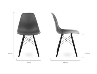 SALE Distinct Classic Mid-Century Design Dining Office Dark Grey Chair with braced Wooden Legs-Distinct Designs (London) Ltd