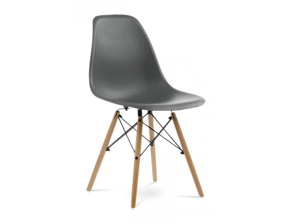Distinct Classic Mid-Century Design Dining Office Dark Grey Chair with choice of braced Wooden Legs-Distinct Designs (London) Ltd