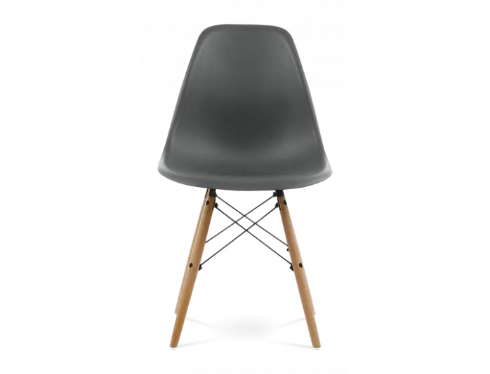 Distinct Classic Mid-Century Design Dining Office Dark Grey Chair with choice of braced Wooden Legs-Natural Beach-Distinct Designs (London) Ltd