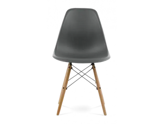 SALE Distinct Classic Mid-Century Design Dining Office Dark Grey Chair with braced Wooden Legs-Natural Beach-Distinct Designs (London) Ltd