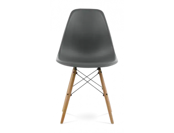 SALE Distinct Classic Mid-Century Design Dining Office Dark Grey Chair with braced Wooden Legs-Natural Beach-Distinct Designs (London) Ltd