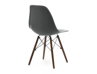 SALE Distinct Classic Mid-Century Design Dining Office Dark Grey Chair with braced Wooden Legs-Distinct Designs (London) Ltd