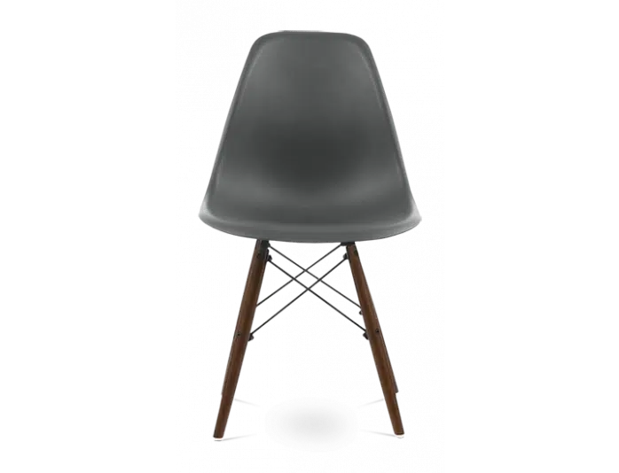 Distinct Classic Mid-Century Design Dining Office Dark Grey Chair with choice of braced Wooden Legs-Walnut-Distinct Designs (London) Ltd