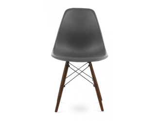 Distinct Classic Mid-Century Design Dining Office Dark Grey Chair with choice of braced Wooden Legs-Walnut-Distinct Designs (London) Ltd
