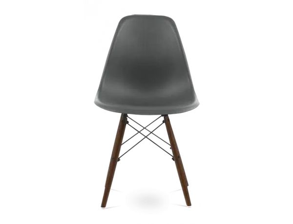 SALE Distinct Classic Mid-Century Design Dining Office Dark Grey Chair with braced Wooden Legs-Walnut-Distinct Designs (London) Ltd