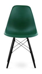 SALE Distinct Classic Mid-Century Dining Office Emerald Green Chair with braced Wooden Legs-Black Wood-Distinct Designs (London) Ltd