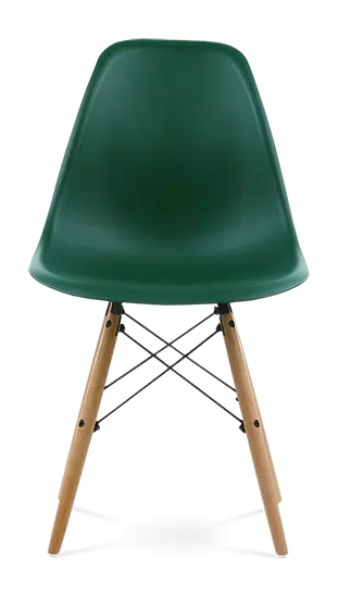 Distinct Classic Mid-Century Dining Office Emerald Green Chair with choice of braced Wooden Legs-Natural Beach-Distinct Designs (London) Ltd