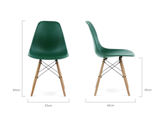 SALE Distinct Classic Mid-Century Dining Office Emerald Green Chair with braced Wooden Legs-Distinct Designs (London) Ltd