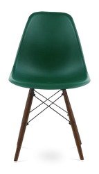 Distinct Classic Mid-Century Dining Office Emerald Green Chair with choice of braced Wooden Legs-Walnut-Distinct Designs (London) Ltd